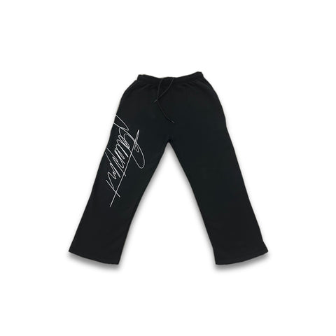 Cursive Wide Leg Sweats